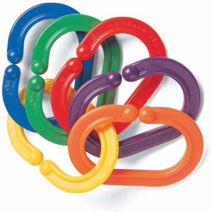 BOOMERINGS® Links, Indestructible 24 Pieces Set to Attach Baby Toys to Stroller & Car Seat by Discovery Toys