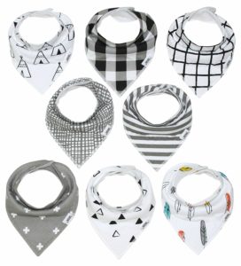 Baby Boy Bibs - Bandana Bib for Infant Boys - Teething and Drool Bib Accessories - Top Baby Registry and Shower Gifts Must Haves by Matimati 8-Pack Bandana Scarf (Monochrome)